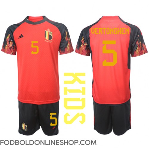 Belgien Jan Vertonghen #5 Hjemme Trøje Børn VM 2022 Kortærmet (+ Korte bukser)